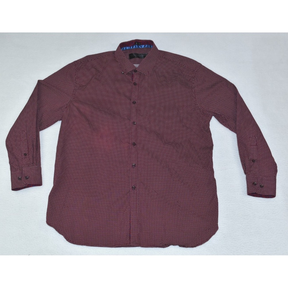 Versace 1969 Modern Fit Italia Men's Shirt Size L Burgundy Button Down Casual